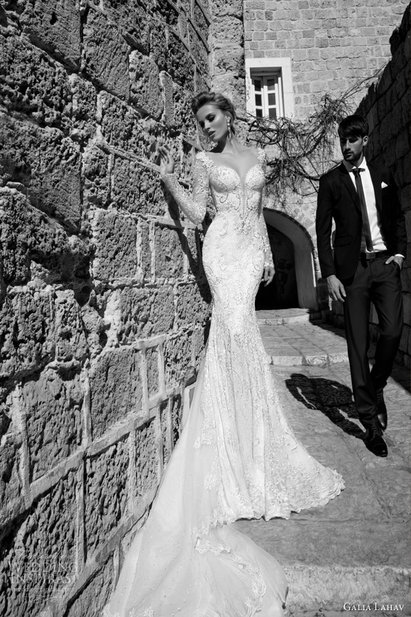 galia lahav bridal 2015 navona long sleeve sheath wedding dress