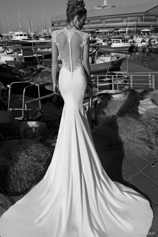 galia lahav spring 2015 dolce wedding dress cap sleeves back