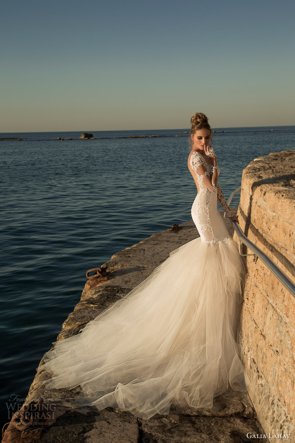 galia lahav wedding dresses spring 2015 tulia long sleeve gown full tulle skirt side view