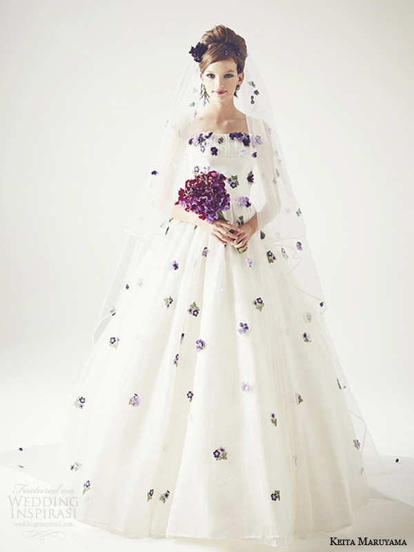 keita maruyama japan 2014 floral embroidery ball gown wedding dress