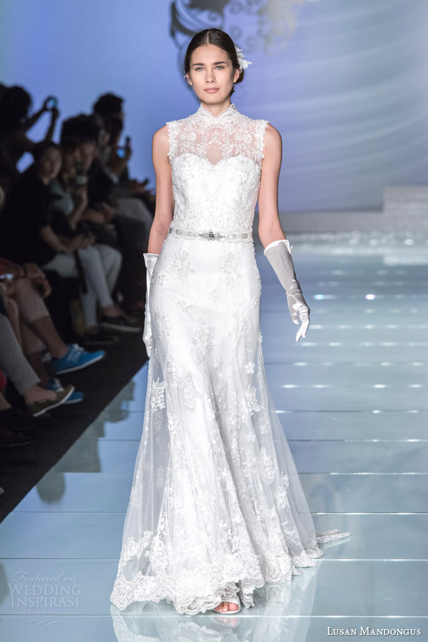 lusan mandongus 2015 sposa italia sleeveless wedding dress