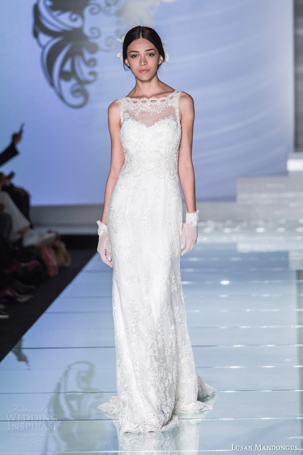 lusan mandongus bridal 2015 sleeveless lace wedding gown ay2904b