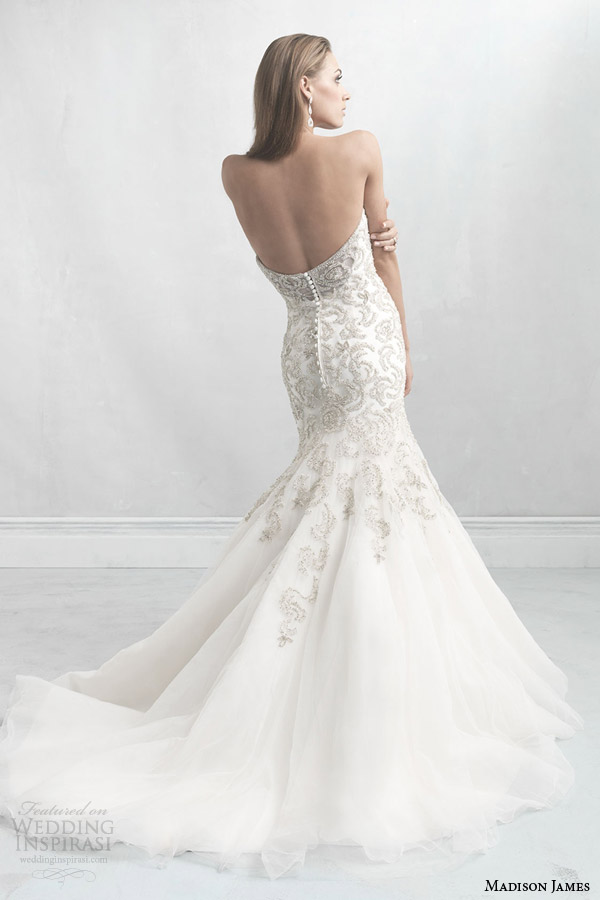 madison james fall 2014 strapless wedding dress with beading style mj01 back