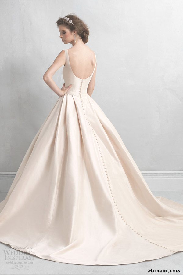 madison james wedding dresses 2014 2015 champagne pink ball gown straps style mj05 back buttons