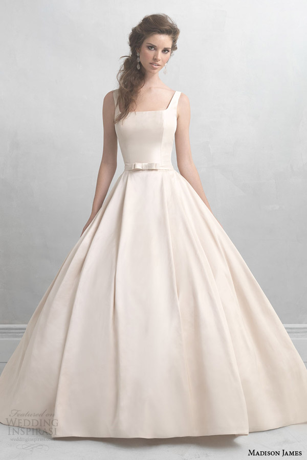 madison james wedding dresses 2014 2015 champagne pink ball gown straps style mj05