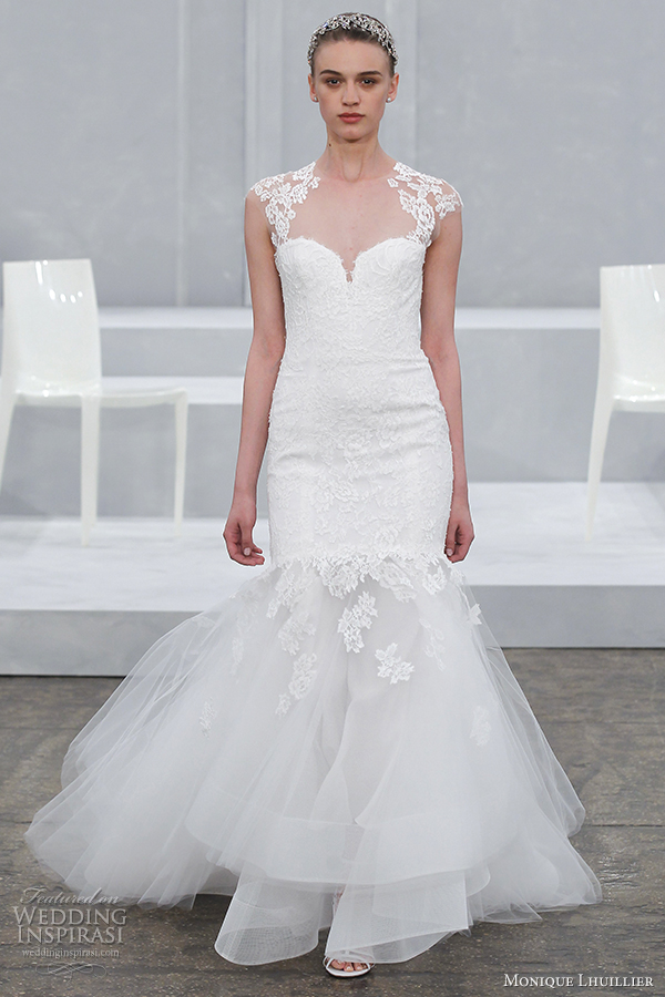 monique lhuillier bridal spring 2015 wedding dress illusion cap sleeves logan