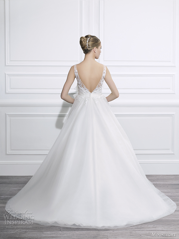 moonlight tango fall 2014 wedding dress t655 back view