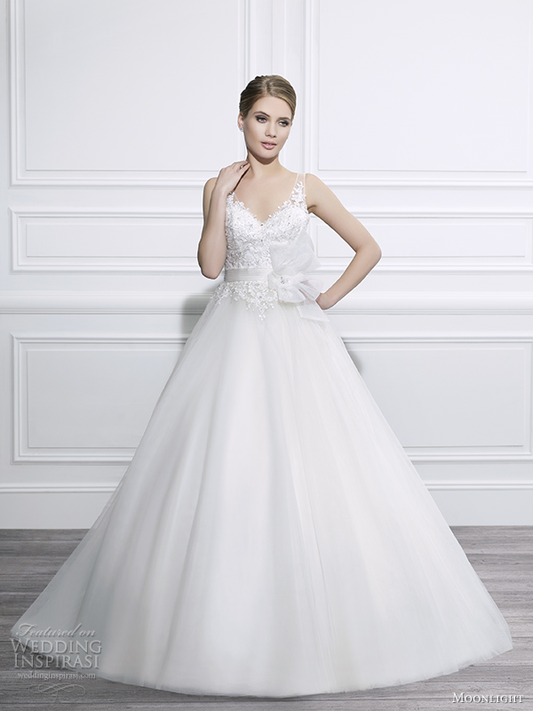 moonlight tango fall 2014 wedding dress t655 front view