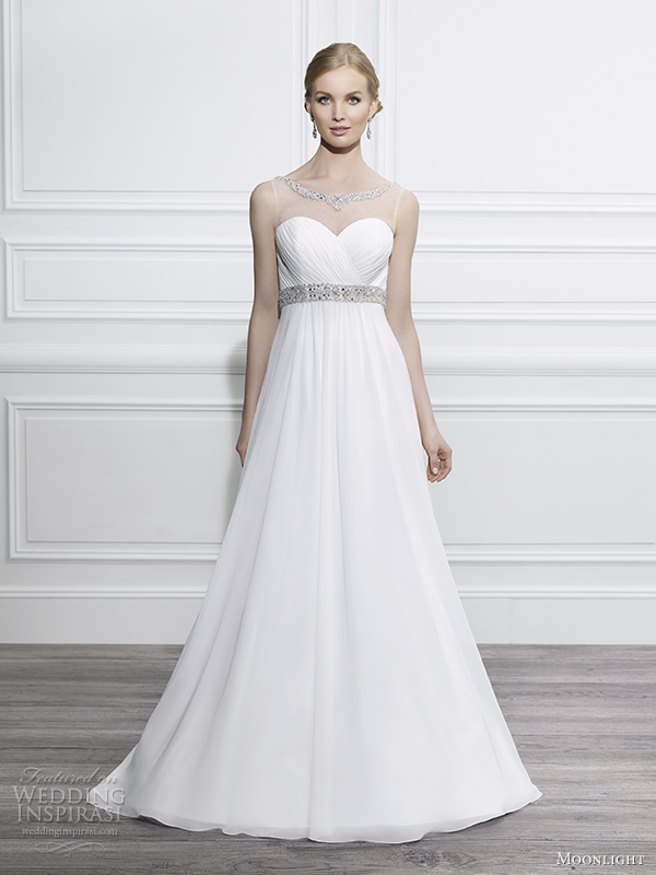 moonlight tango fall 2014 wedding dress t658 front view