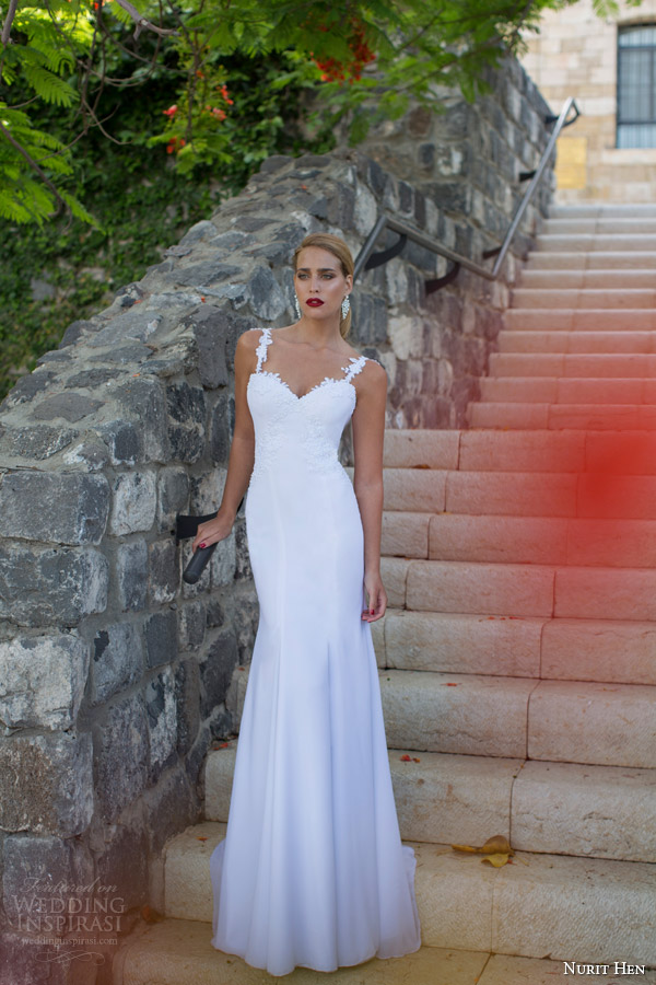 nurit hen 2014 wedding dress lace straps