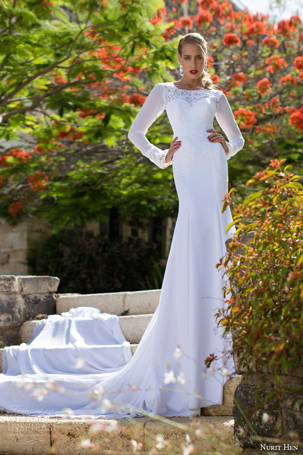 nurit hen bridal spring summer 2014 long sleeve wedding dress