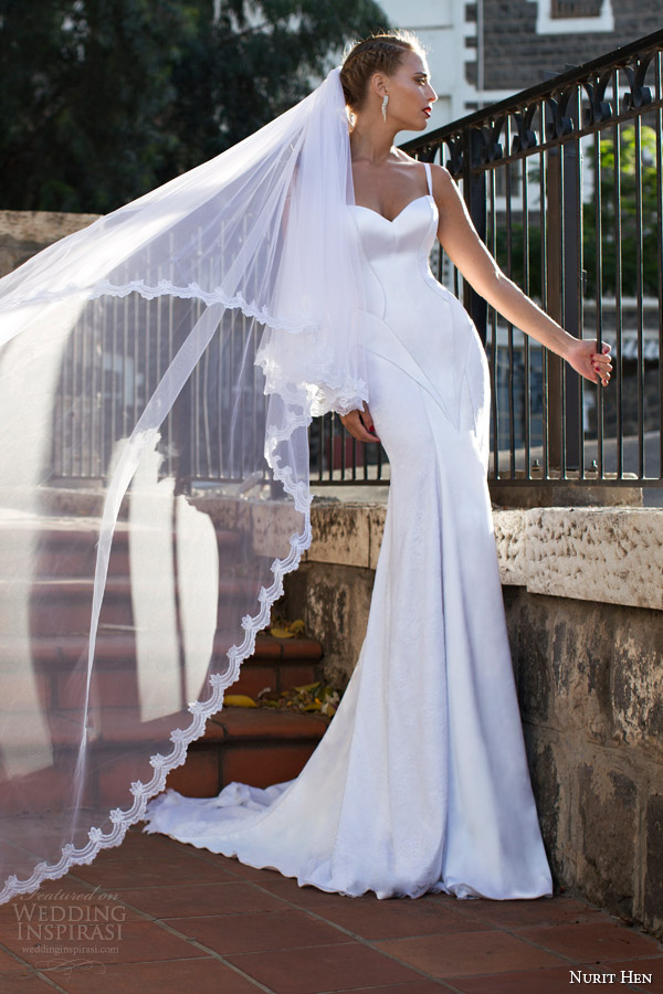 nurit hen summer 2014 2015 wedding dress with straps paneled bodice