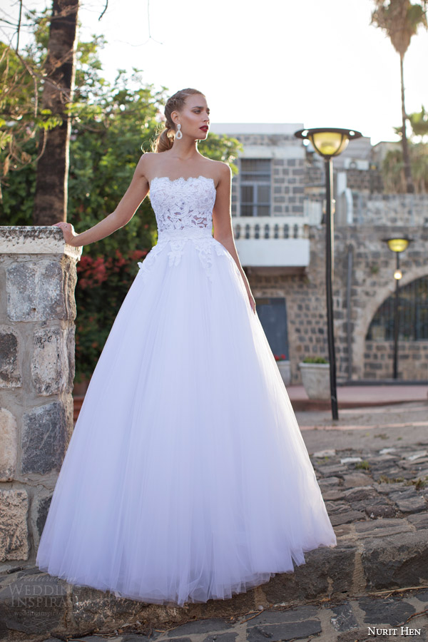 nurit hen wedding dresses summer 2014 bridal strapless ball gown