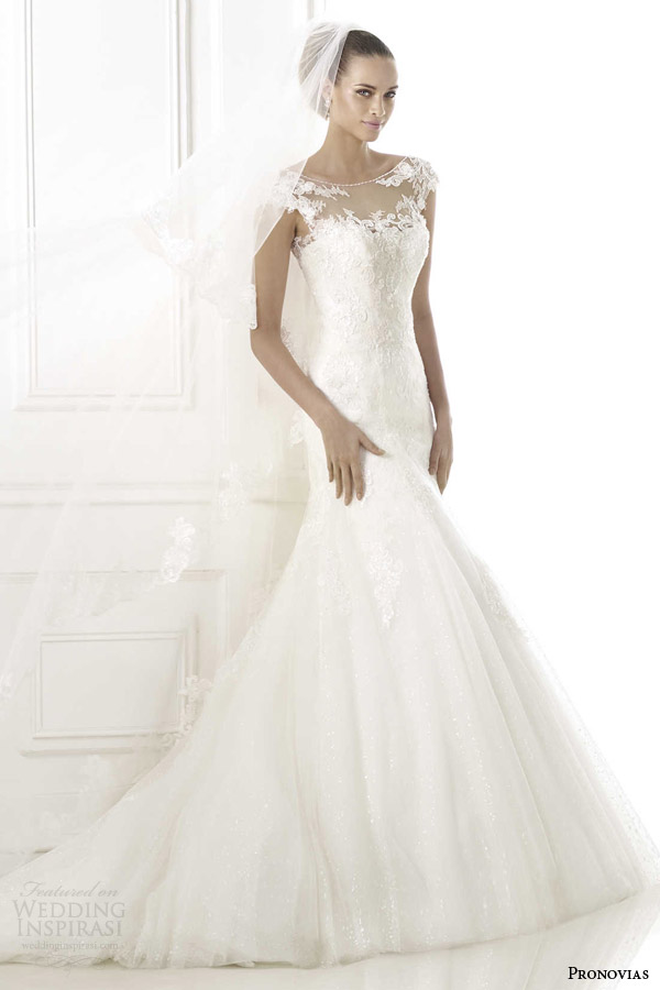 pronovias 2015 glamour blayne illusion cap sleeve wedding dress