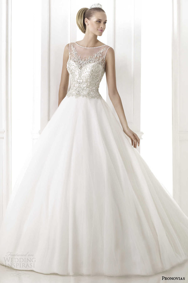 pronovias 2015 pre bohemio sleeveless ball gown wedding dress embroidered bodice