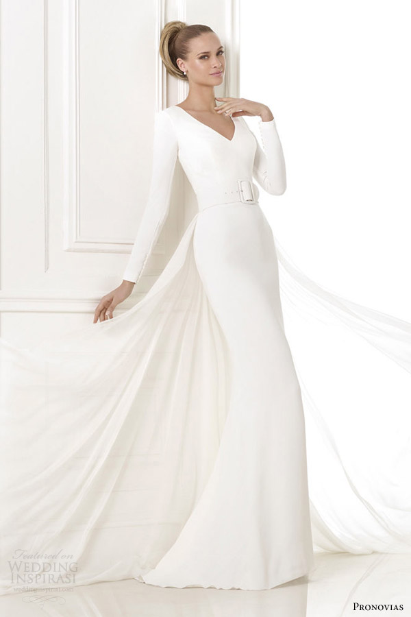 pronovias long sleeve wedding