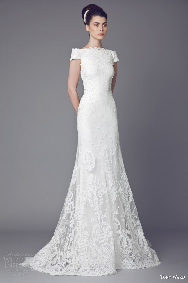 tony ward bridal 2015 edelweiss short sleeve wedding dress