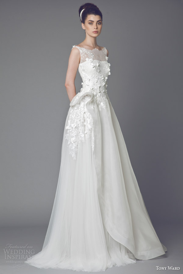 tony ward bridal couture 2015 blosson sleeveless wedding dress