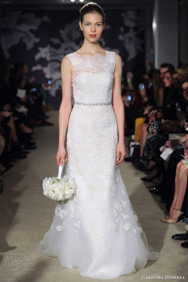 carolina herrera bridal spring 2015 camelia lace wedding dress