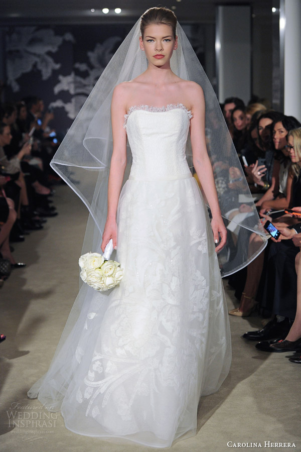 carolina herrera bridal spring 2015 cordelia strapless wedding dress