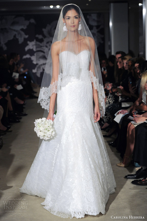 carolina herrera bridal spring summer 2015 corrina strapless lace wedding dress