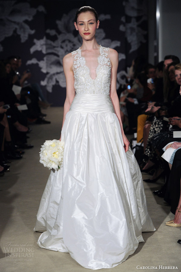 carolina herrera spring 2015 bridal charlotte sleeveless wedding dress