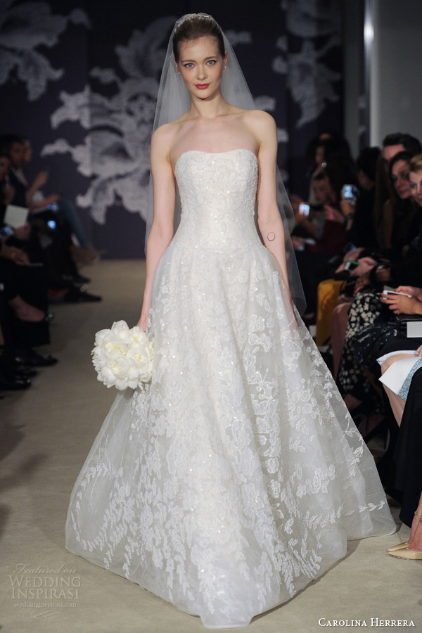 carolina herrera spring 2015 bridal colette strapless wedding dress
