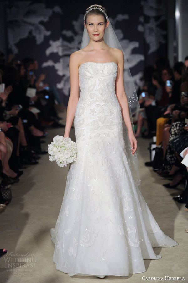 carolina herrera wedding dress bridal spring 2015 clementine strapless gown