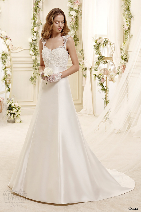 colet bridal 2015 style 17 coab15254iv sweetheart square strap a line wedding dress