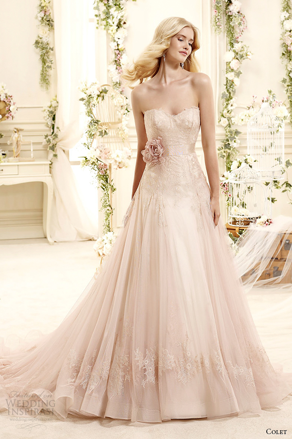 colet bridal 2015 style 3 coab15280pk sweetheart strapless a line blush color wedding dress