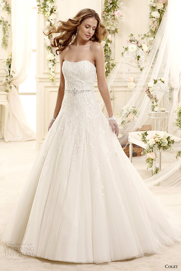 colet bridal 2015 style 30 coab15311iv strapless a line wedding dress