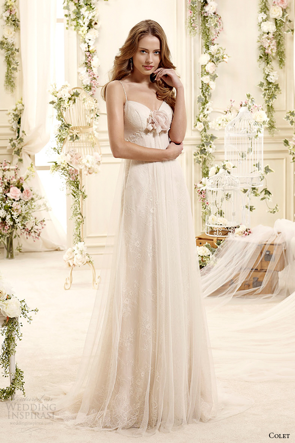 colet bridal 2015 style 40 coab15281ch spagetti strap sweetheart neckline column empire wedding dress