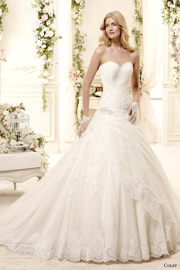 colet bridal 2015 style 41 coab15330iv strapless sweetheart neckline a line ball gown wedding dress