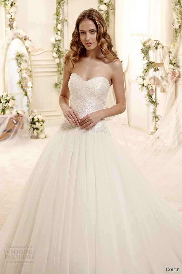 colet bridal 2015 style 44 coab15317iv strapless sweetheart a line wedding dress