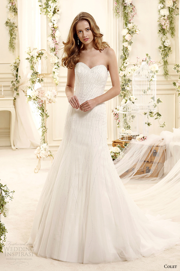colet bridal 2015 style 51 coab15319iv strapless sweetheart a line wedding dress