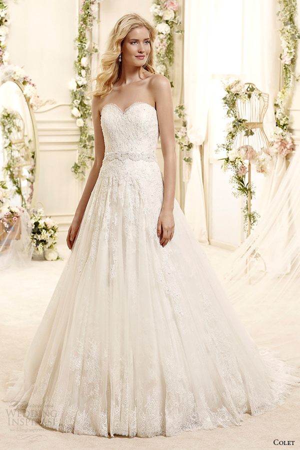colet bridal 2015 style 56 coab15261iv strapless sweetheart a line wedding dress