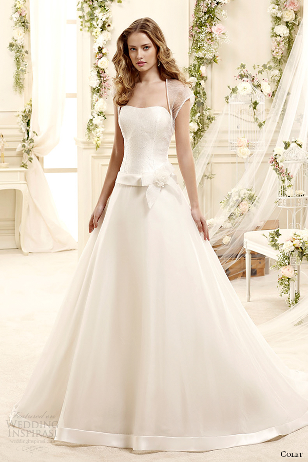 colet bridal 2015 style 61 coab15237iv cap sleeves a line wedding dress