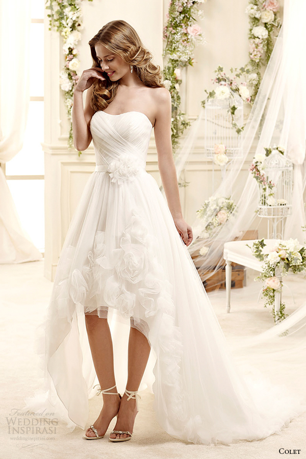 colet bridal 2015 style 64 coab15328iv strapless high low mullet wedding dress