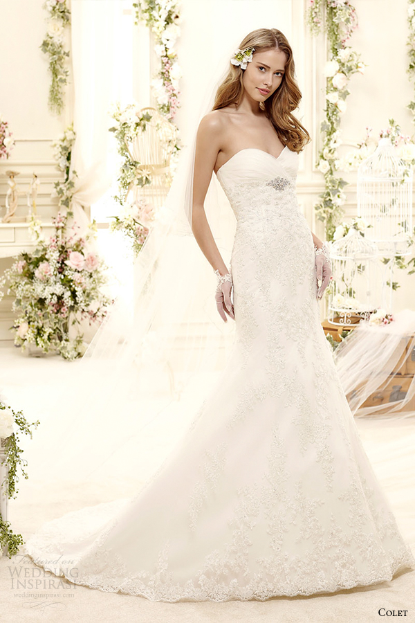 colet bridal 2015 style 65 coab15283iv strapless sweetheart neckline trumpet wedding dress