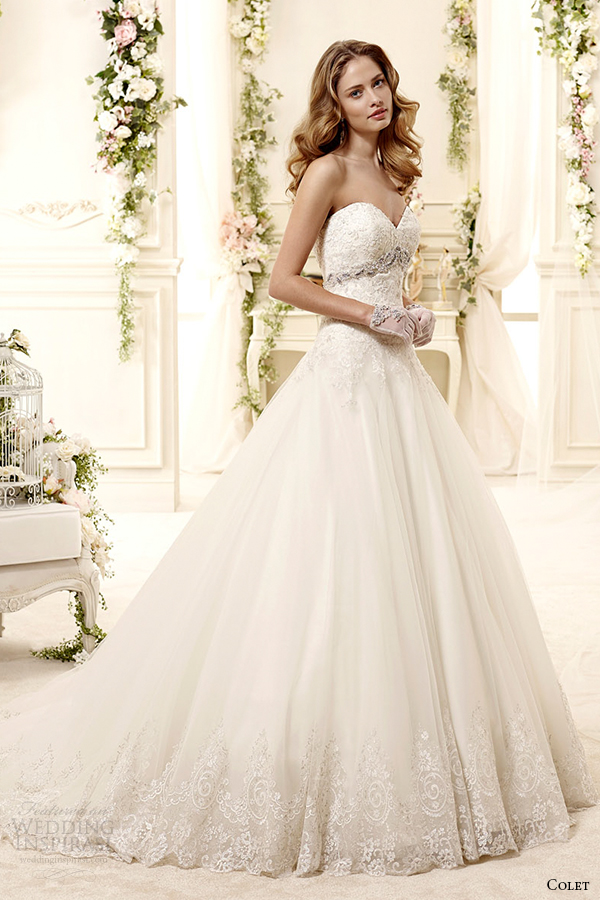 colet bridal 2015 style 67 coab15299iv strapless sweetheart a line wedding dress