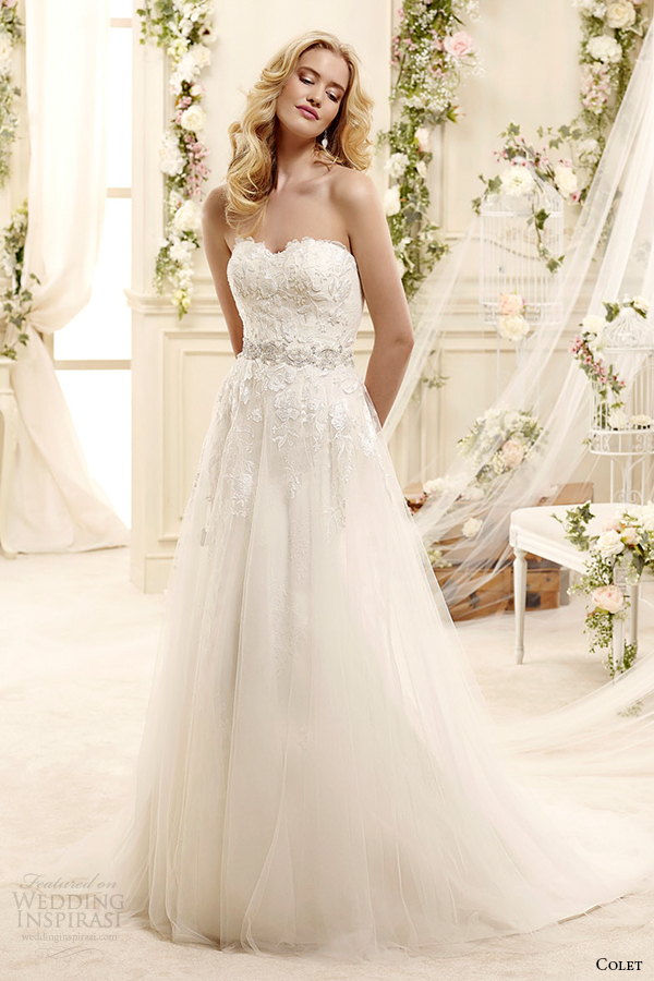 colet bridal 2015 style 81 coab15322iv strapless sweetheart a line wedding dress
