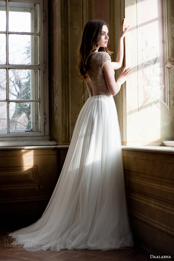 daalarna 2014 bridal cap sleeve wedding dress