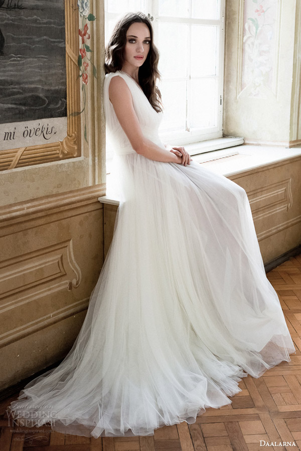 daalarna bridal 2014 ethereal sleeveless wedding dress