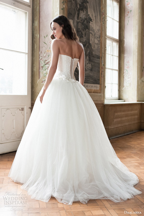 daalarna bridal 2014 strapless ball gown wedding dress back corset lace up