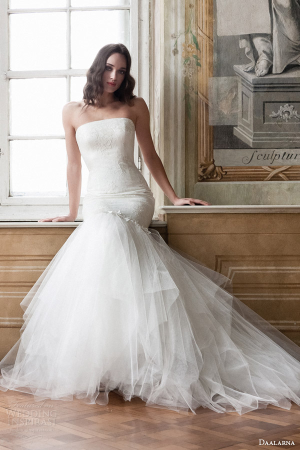 daalarna bridal 2014 strapless mermaid wedding dress