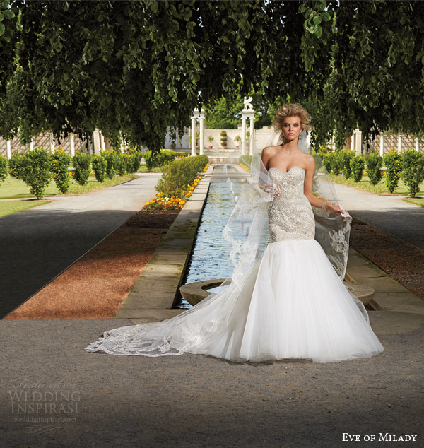eve of milady boutique 2014 strapless fit and flare wedding dress style 1532
