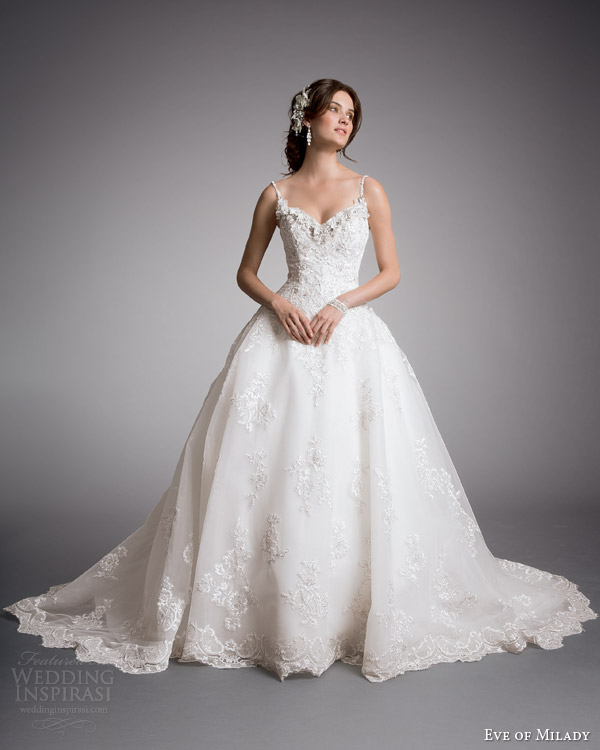 eve of milady couture wedding dress 2014 ball gown with straps style 4318