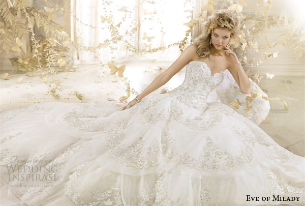 eve of milady couture wedding dress 2014 strapless ball gown style 4323 ad