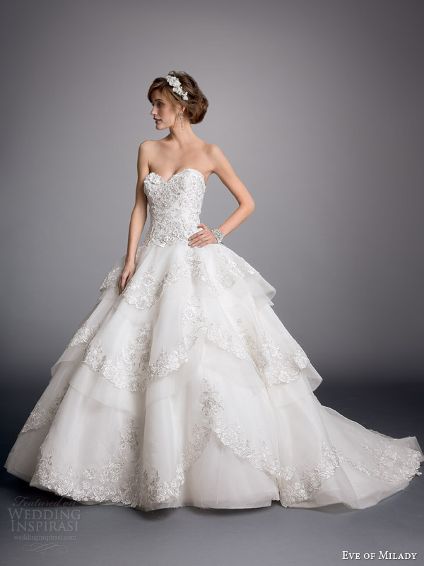 eve of milady couture wedding dress 2014 strapless ball gown style 4323