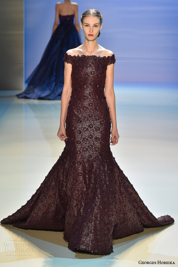georges hobeika couture fall winter 2014 2015 look 20 off shoulder gown